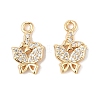 Brass Micro Pave Clear Cubic Zirconia Pendants KK-R219-10G-1