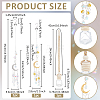 2Pcs 2 Styles Moon Glass & Alloy Hanging Suncatchers AJEW-NB0008-74-2