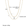 Stainless Steel Double Layer Necklaces BI6210-1-3