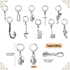 10Pcs 10 Style Killer's Weapon Theme Alloy Pendant Locking Stitch Markers HJEW-CJ00010-2