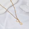 1Pc Letter & Heart Stainless Steel Lariat Necklaces for Women NJEW-LP0002-87G-S-3