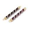 Brass Micro Pave Clear Cubic Zirconia Connector Charms KK-C143-50G-02-2