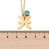 304 Stainless Steel Glass Drill Birth Stone Constellation Pendant Necklaces LS-STAS-D305-08G-L-2