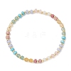 Natural Green Aventurine & Rose Quartz & Howlite & White Jade & Yellow Aventurine & Synthetic Blue Lace Agate & Brass Beads Stretch Bracelets for Women BJEW-JB13334-03-2