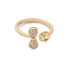 Bowknot Brass Micro Pave Cubic Zirconia Cuff Ring Setting LS-KK-A244-01B-G-2