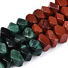 Natural Fuchsite & Red Jasper & Rainbow Moonstone Beads Strands G-T144-16B-01-4
