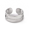 Non-Tarnish 304 Stainless Steel Hollow Out Spider Open Cuff Ring for Women RJEW-C053-03P-2