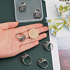 CHGCRAFT 6Pcs Adjustable Alloy Finger Ring Findings FIND-CA0007-36-3