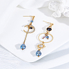 1 Pair Alloy Rhinestone Dangle Stud Earrings EJEW-LP0007-114-3
