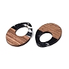 16Pcs 8 Styles Opaque Resin & Walnut Wood Pendants RESI-N053-01-2