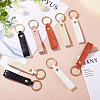 10Pcs 5 Colors PU Leather Keychain KEYC-TA0001-33-5
