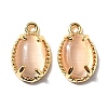 Oval Brass Charms KK-D024-01D-G-1