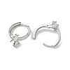 Brass Micro Pave Clear Cubic Zirconia Earring Findings KK-D226-04P-2