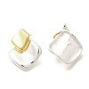 Brass Rhombus Stud Earrings for Women EJEW-A121-14-2