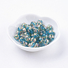 Flower Picture Printed Glass Beads GLAA-E399-8mm-D02-2