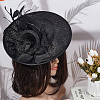 Linen Mini Hat Fascinator Base AJEW-WH0561-32A-5