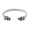 Viking 304 Stainless Steel Open Cuff Bangles for Men BJEW-U001-06B-AS-5