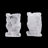 Natural Quartz Crystal Owl Figurine DJEW-N005-05F-1