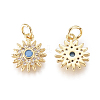 Brass Micro Pave Cubic Zirconia Charms KK-D159-20G-2