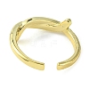 Rack Plating Brass Knot Open Cuff Ring RJEW-K243-02G-3