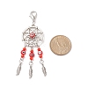 Woven Net/Web with Feather Tibetan Style Alloy Pendant Decorations HJEW-JM00736-3