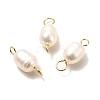 Natural Cultured Freshwater Pearl Beads Links Connectors X1-PALLOY-JF00941-01-2
