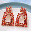 Alloy Glass Dangle Stud Earrings WG66E92-03-1