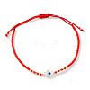 Natural Shell with Evil Eye Beaded Braided Bead Bracelets for Women JK8381-3-1