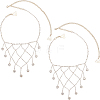 2Pcs Iron Rhinestone Sexy Shoulder Bra Body Chain FIND-GF0006-74B-1
