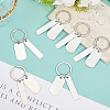 20Pcs 201 Stainless Steel Blank Pendant Keychain KEYC-SC0001-62A-7