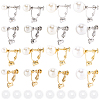 16Pcs 8 Styles 316 Surgical Stainless Steel Clip-on Earring Converters Findings STAS-SC0010-36-6