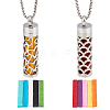 2Pcs 2 Styles Anti-Tarnish Stainless Steel Mini Hollow Column Perfume Bottle Necklaces NJEW-DR0001-02C-1