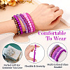 6Pcs 6 Styles 8mm Glass Round Beaded Stretch Bracelet Sets BJEW-TAC0022-5