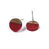 Opaque Resin & Walnut Wood Stud Earrings EJEW-N017-008-B02-3