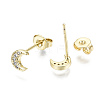 Brass Micro Pave Clear Cubic Zirconia Stud Earrings EJEW-T046-27G-NF-3