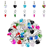 40Pcs 10 Colors Glass European Dangle Charms PALLOY-FI00003-1