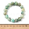 Natural Green Line Jasper Round Beaded Stretch Bracelets for Women BJEW-F535-02D-5