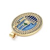 Rack Plating Brass Micro Pave Clear Cubic Zirconia Pendants KK-H474-24B-04G-2