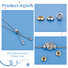   4Pcs 2 Colors Sterling Silver Spacer Beads STER-PH0001-64-4