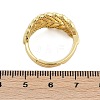 Rack Plating Leaf Brass Micro Pave Cubic Zirconia Cuff Rings for Women RJEW-M028-67G-3