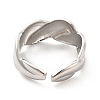 Non-Tarnish 304 Stainless Steel Twist Rope Open Cuff Ring for Women RJEW-F131-17P-3