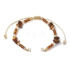 Natural Tiger Eye Chips & Handmade Seed Beads Braided Bracelet Making AJEW-MZ00004-10-1