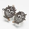 Brass Cage Pendants KK-D528-02AB-2