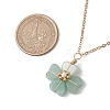 Natural Green Aventurine Clover Pendant Necklaces NJEW-JN05132-02-3