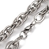 201 Stainless Steel Oval Rope Chain Necklace NJEW-F222-32P-2