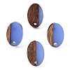 Resin & Walnut Wood Stud Earring Findings MAK-N032-004A-A08-1