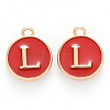 Golden Plated Alloy Enamel Charms X-ENAM-S118-03L-1