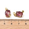 Oval Brass Micro Pave Cubic Zirconia Pendants KK-L237-020G-02-2