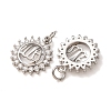 Brass Micro Pave Clear Cubic Zirconia Pendants CU-CBA2907-05A-P-2