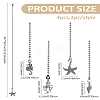 4Pcs Marine Life Alloy Charms Ceiling Fan Pull Chain Extenders HJEW-LP00017-2